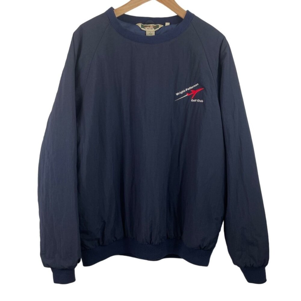 Duckster Wright Patterson Golf Club Mens Size L Blue Insulated Lined Pullover